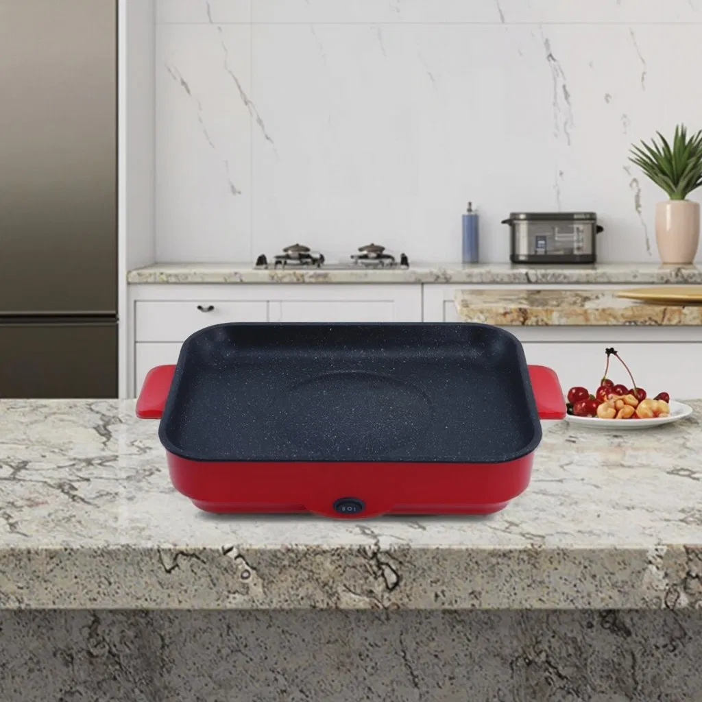 Sc-206 Stainless Steel Electric Frying Pan PTFE Surface for Barbecue Steak Omelette Grill Cooking Effective for Household