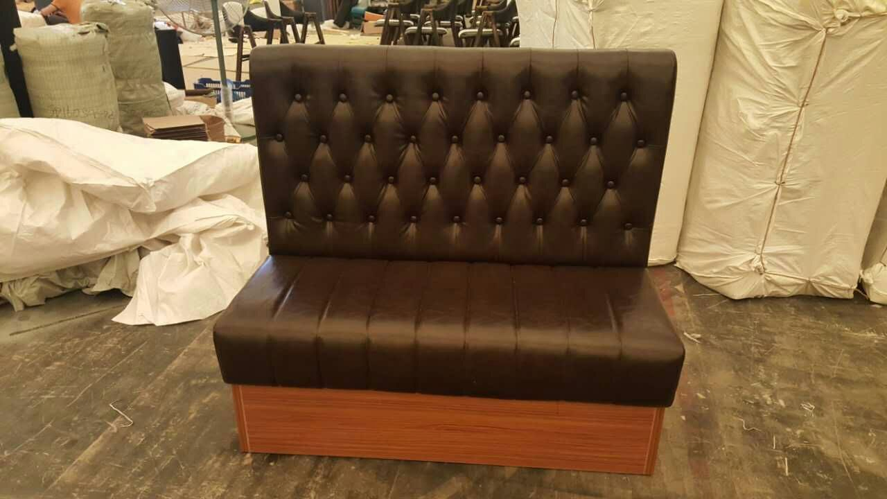 Restaurant Button Tufted Leather Customized Luxury Bar Club Booth Seating