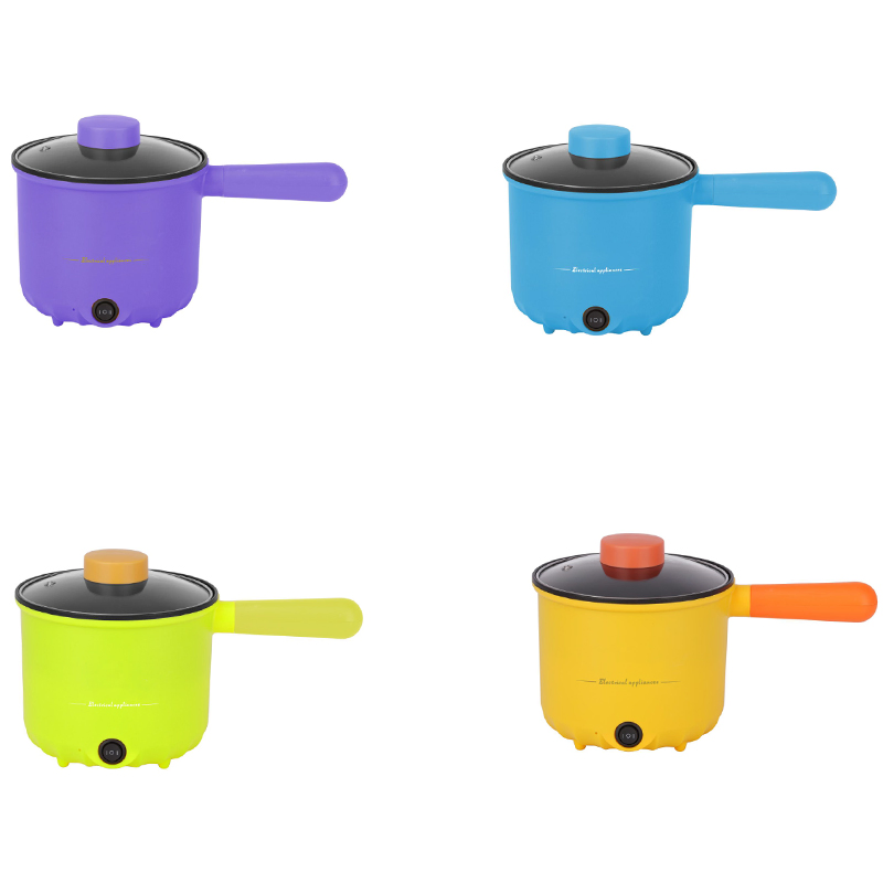 Hot Selling Electric Multi Cooking Pot Plastic Handle Electric Mini Hot Pot with Glass Lid Nonstick Electric Noodle Cooker