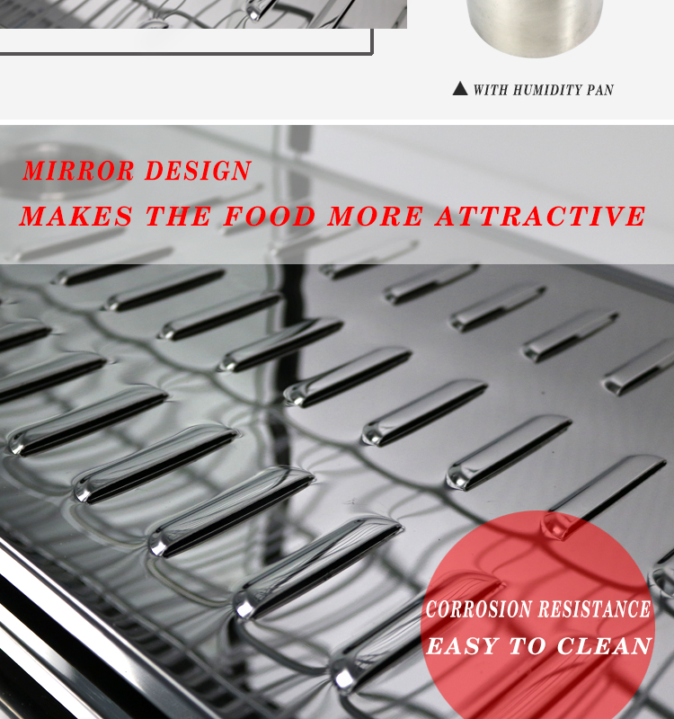 CE Approved Heated Holding Cabinet Kitchen Catering Equipment Countertop Electric Insulated Stainless Steel Food Display Warmer