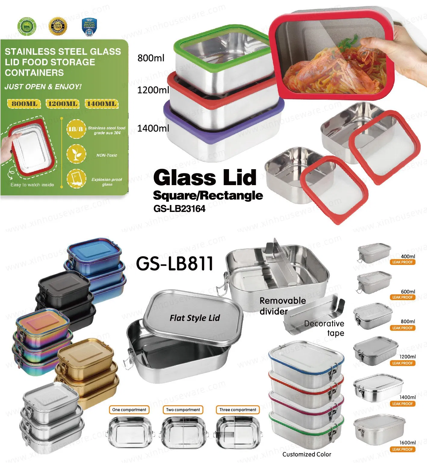 Modern Luxury Portable Overheating Preservation Office Food Heating Box Hot Food Stainless Steel Electric Lunch Box