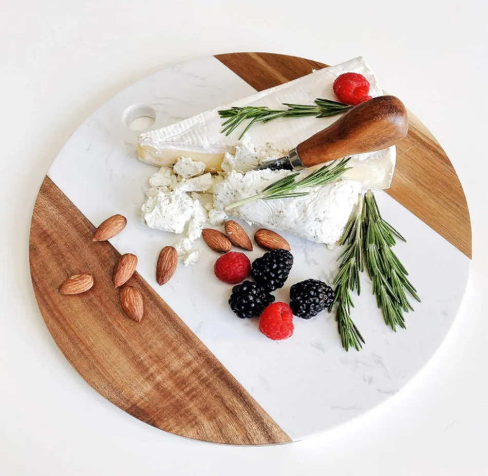 Round Marble Cheese Cutting Board View 1
