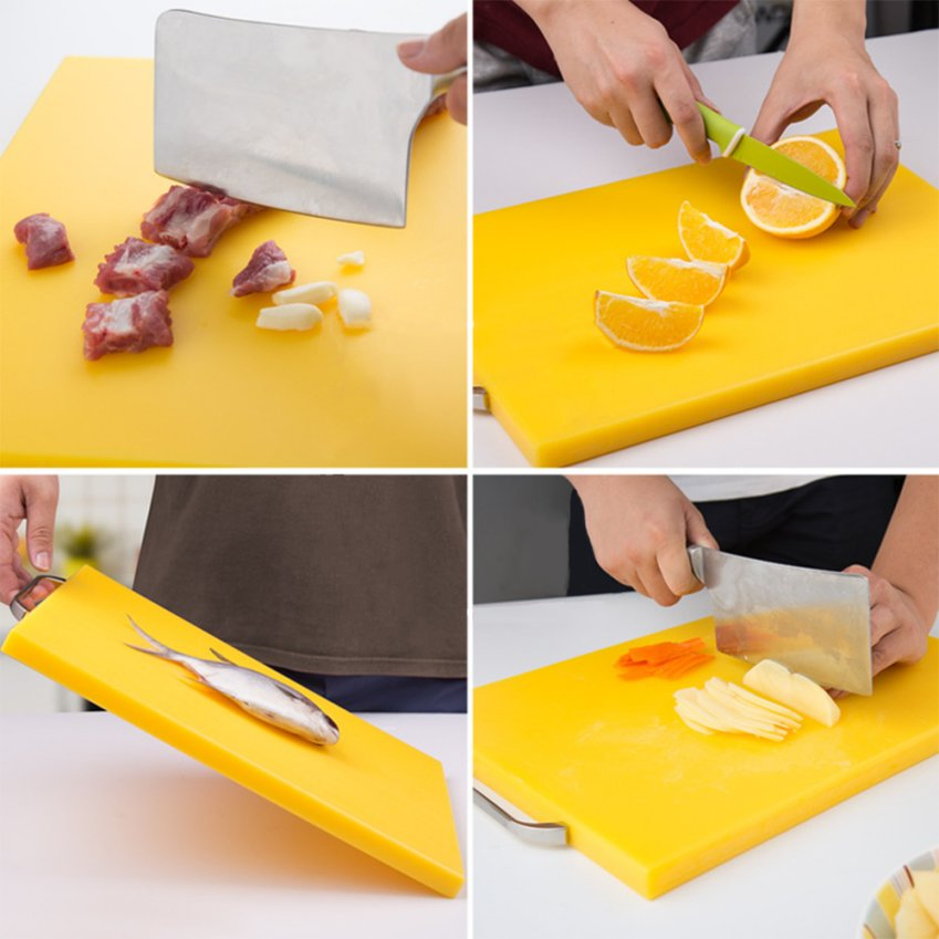 Double Sided PE Cutting Board with Juice Groove for Food Prep