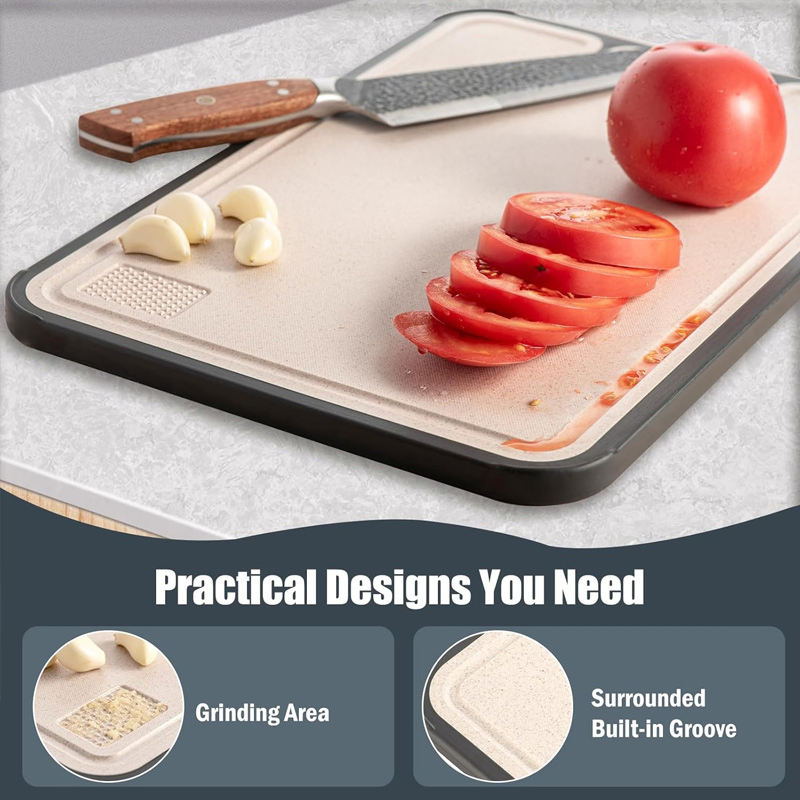 High-Quality Pure Titanium Cutting Board Double Sided Doubled Sided Titanium Cutting Board Wheat Straw Scratch Resistant