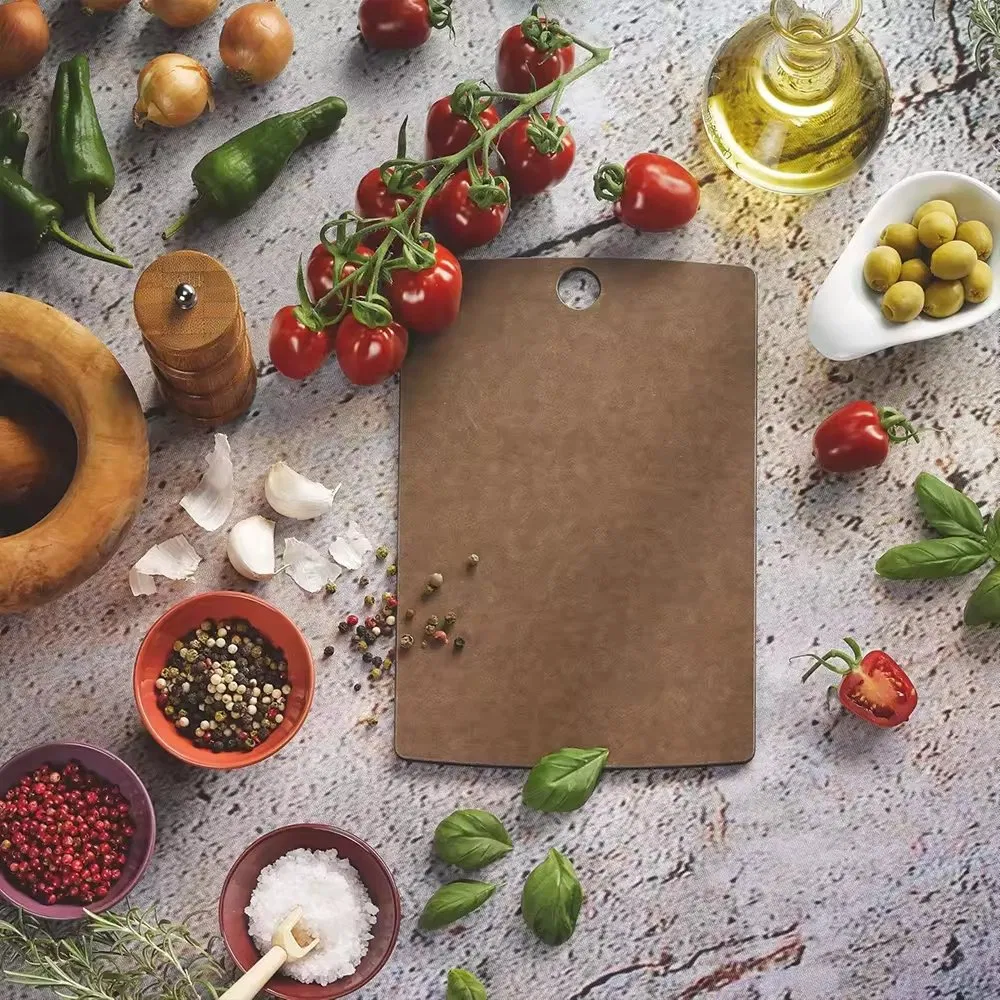 Premium Non-Porous Wood Fiber Cutting Board with Round Hanging Hole