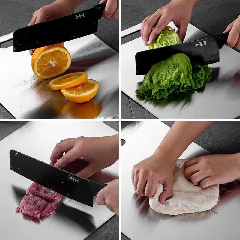 Healthy Cooking 316 Stainless Steel Cutting Board - Non-Porous &amp; Odor Resistant Surface