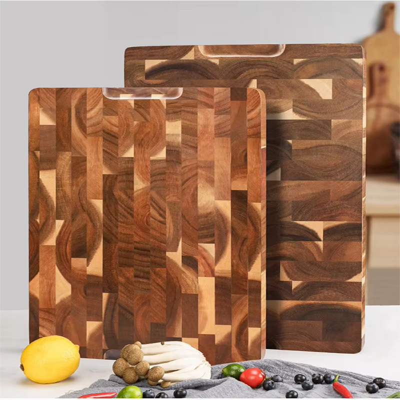End Grain Wood Butcher Block Chopping Cutting Board with Juice Groove Hand Grips