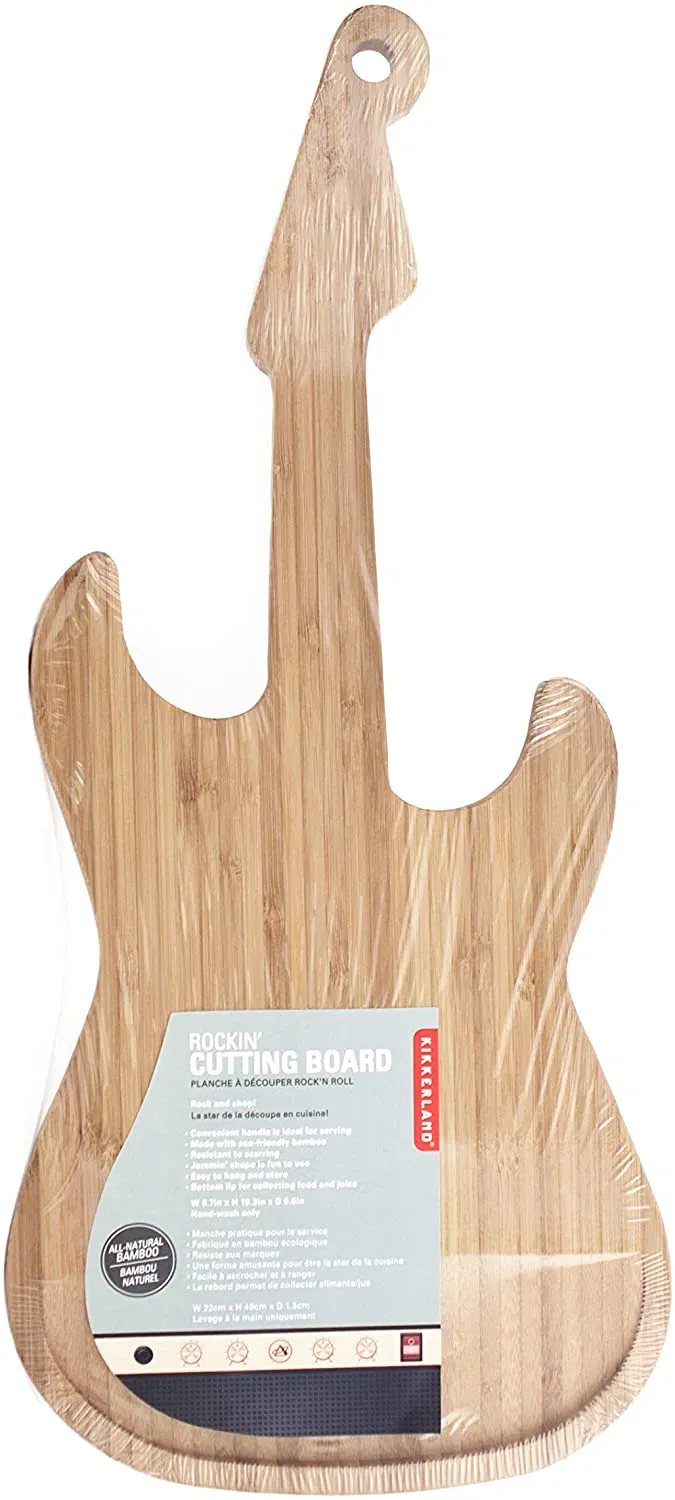 Unique Bamboo Cutting Board in Guitar Design
