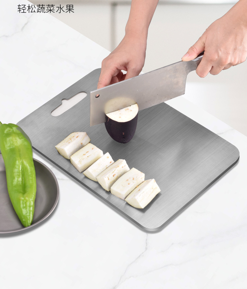Pure Titanium Rectangular Food Grade Cutting Board Indoor Outdoor Kitchen Chopping Block Meat Fruit Box Packing
