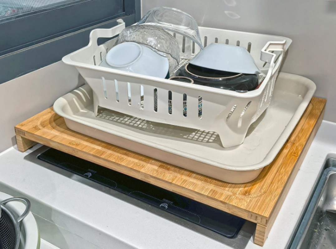 Extra Large Bamboo Cutting with 2 Stand Slot Which Used as Diswasher Cover Board