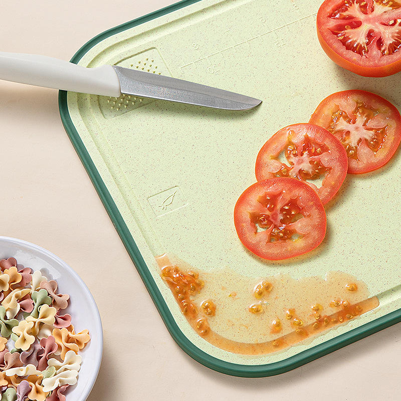 Double-Sided Anti-Slip Dishwasher Safe Food Grade Wheat Straw Cutting Boards for Kitchen