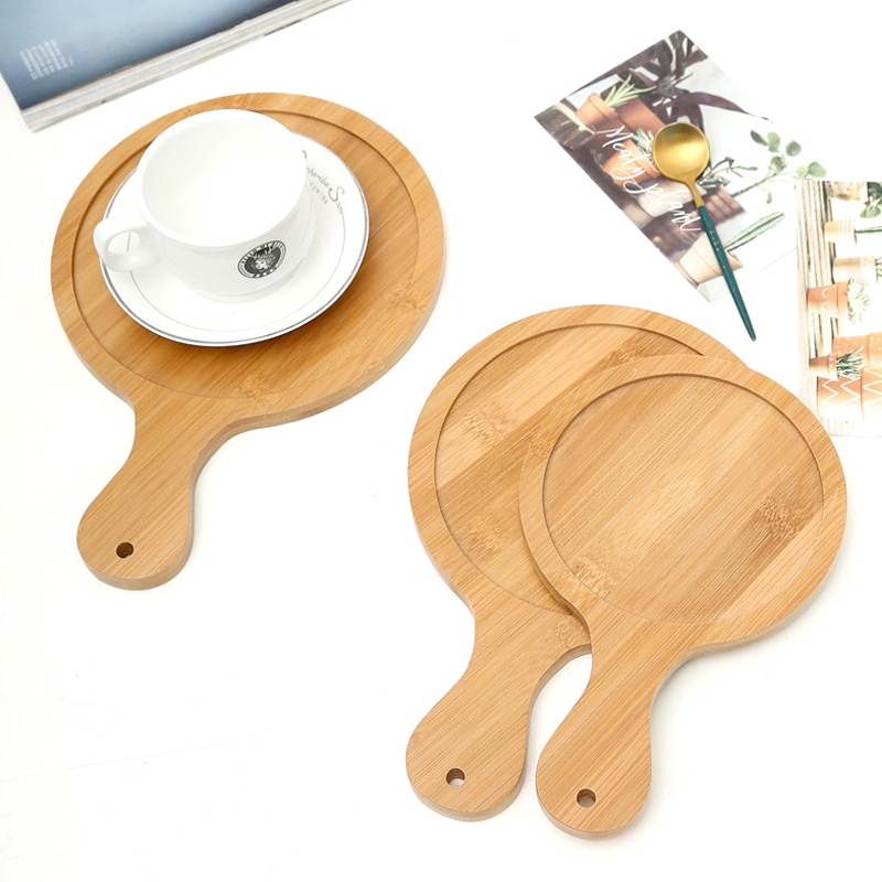 Round Bamboo Cutting Board with Handle Reversible Multipurpose for Cutting Chopping
