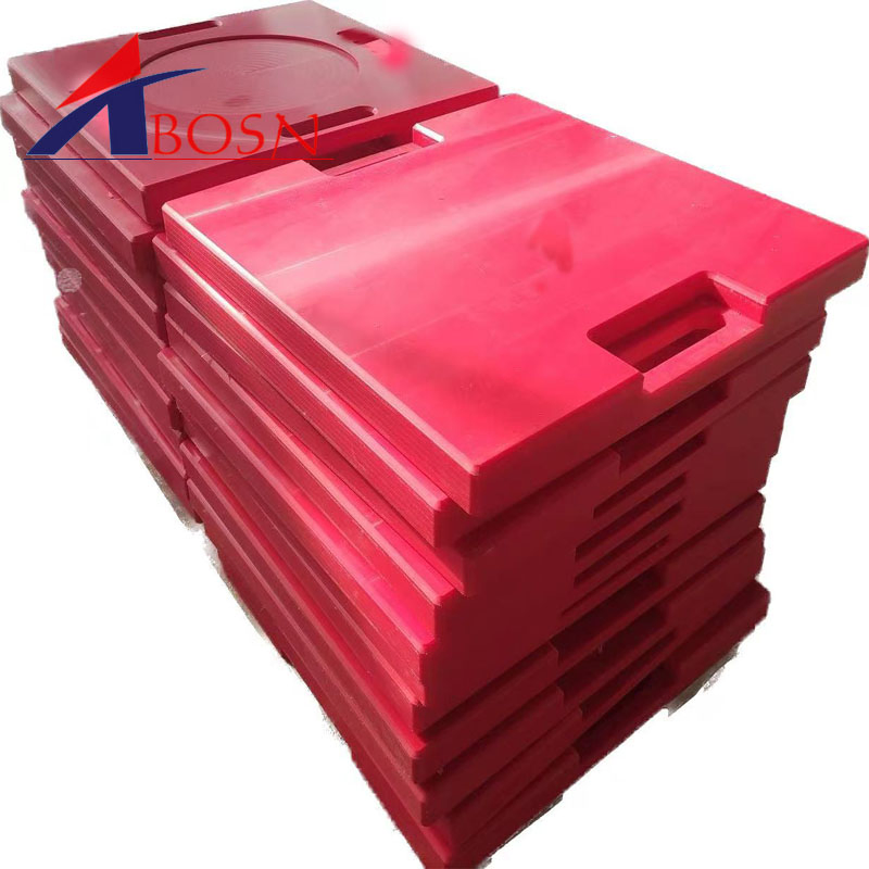 50mm Thick High Bearing Plastic UHMWPE Outrigger Pads Crane Mats Stabilizer Pads Jack Pads