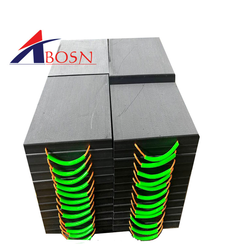 50mm Thick High Bearing Plastic UHMWPE Outrigger Pads Crane Mats Stabilizer Pads Jack Pads