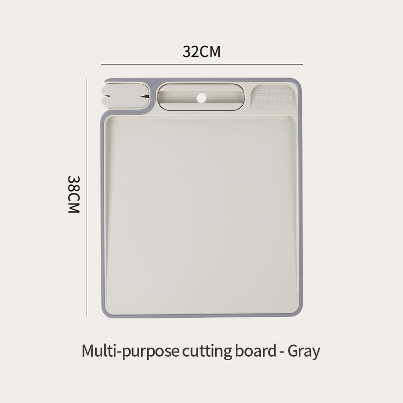 4 in 1 Multifunctional Durable Plastic Kitchen Chopping Board BPA Free Double-Sided Cutting Board with Grinding Knife