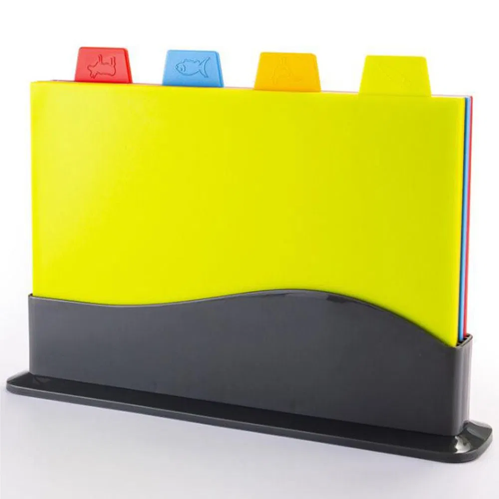 Chopping Board with Stand Set Color Coded Cutting Board Mat Esg15629