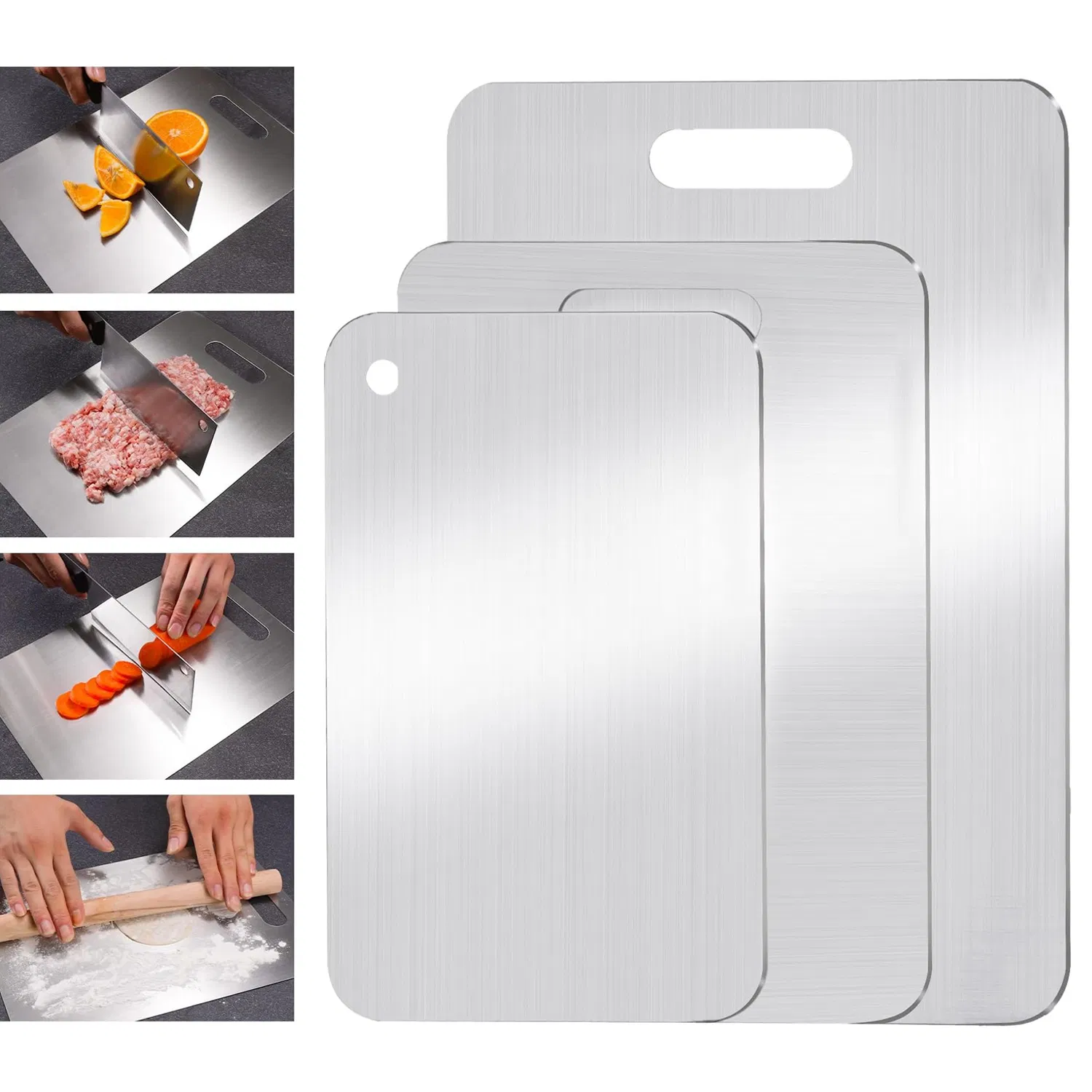 New 100% Pure Titanium Cutting Boards for Kitchen Double-Sided Titanium Chopping Board for Cutting Meats Fruits and Vegetables