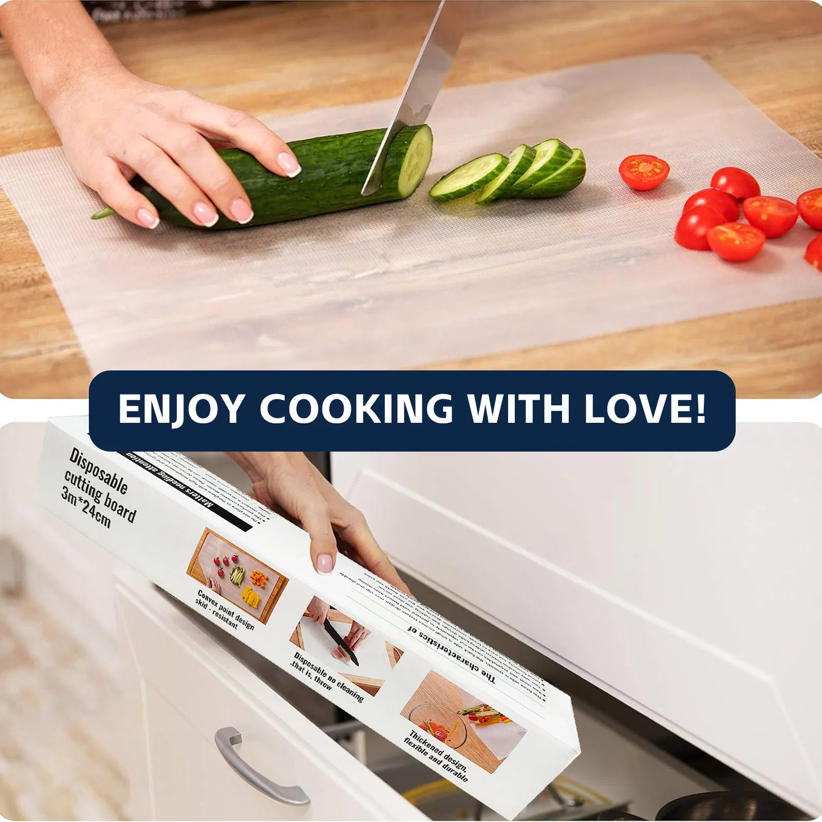 Hygienic Disposable Cutting Board with Cutter, Perfect for Home &amp; Outdoor Use