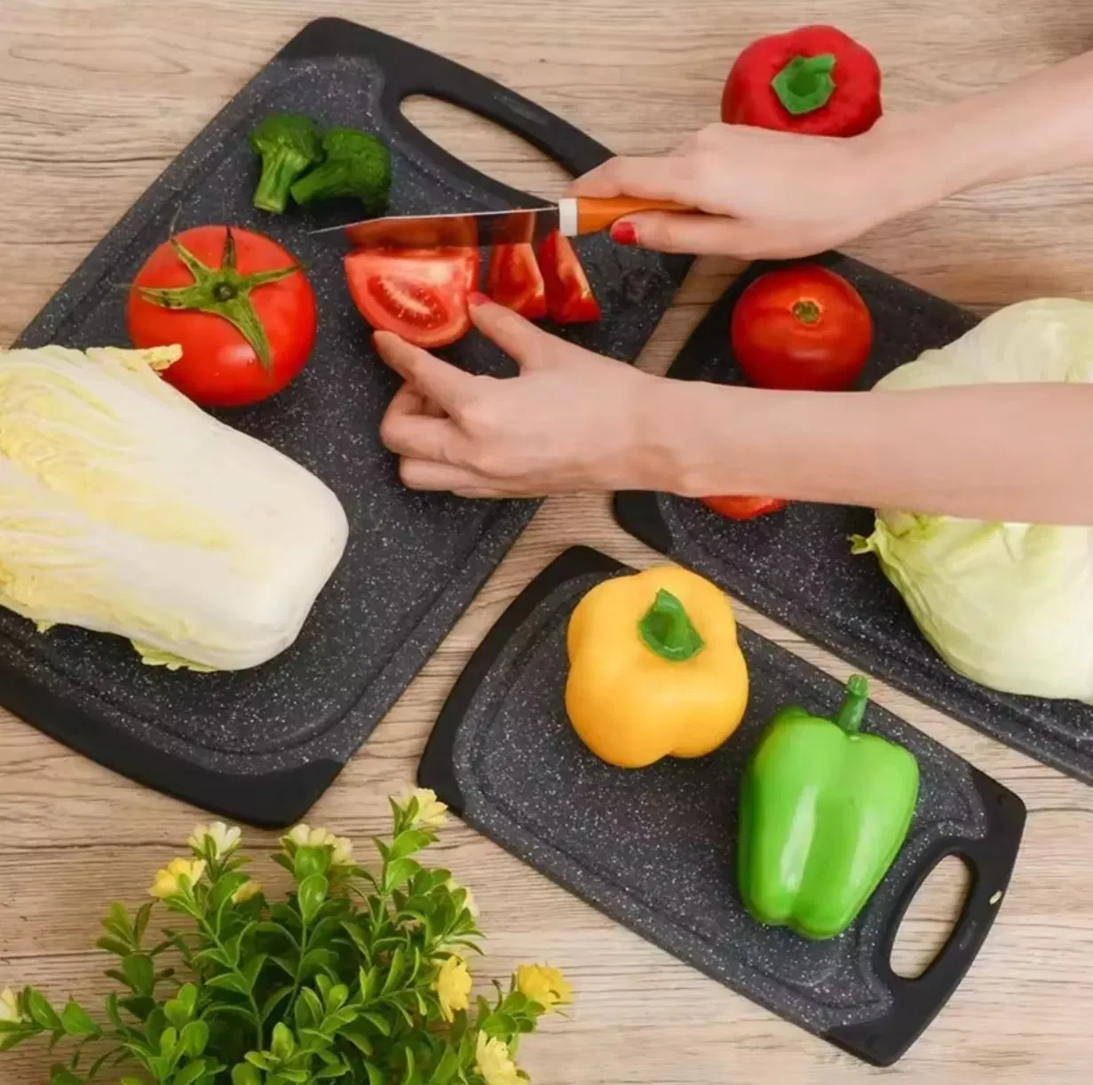 Vegetable Board Set Food Grade Anti-Mold Anti-Slip Cutting Board Case Board Cutting Board Marble Cutting Board Plastic