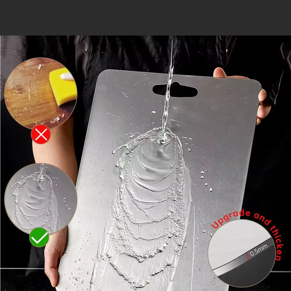 Double-Sided Multifunctional Pure Titanium Thickened Portable Outdoor Camping Kitchen Cutting Board