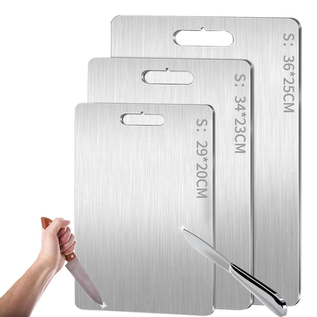 New 100% Pure Titanium Cutting Boards for Kitchen Double-Sided Titanium Chopping Board for Cutting Meats Fruits and Vegetables
