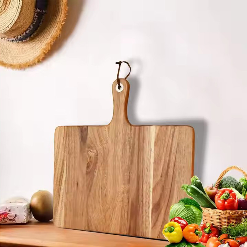 Wood Cutting Board with Handle Juice Groove Charcuterie Platter Cheese Serving Tray