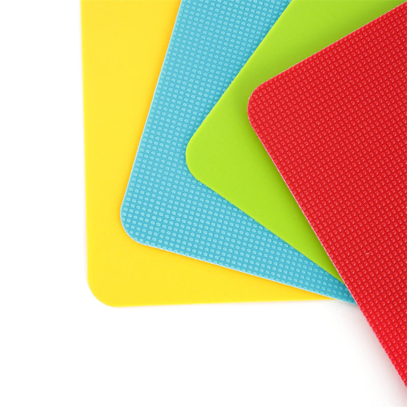 Hot Sale Different Color Cheap PP Flexible Plastic Colored Cutting Board Mats Set Kitchen