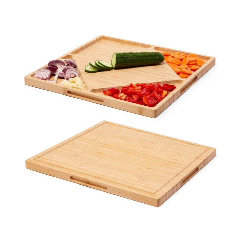 Cheese Board &amp; Serving Platter, Reversible Wooden Cutting Board for Kitchen
