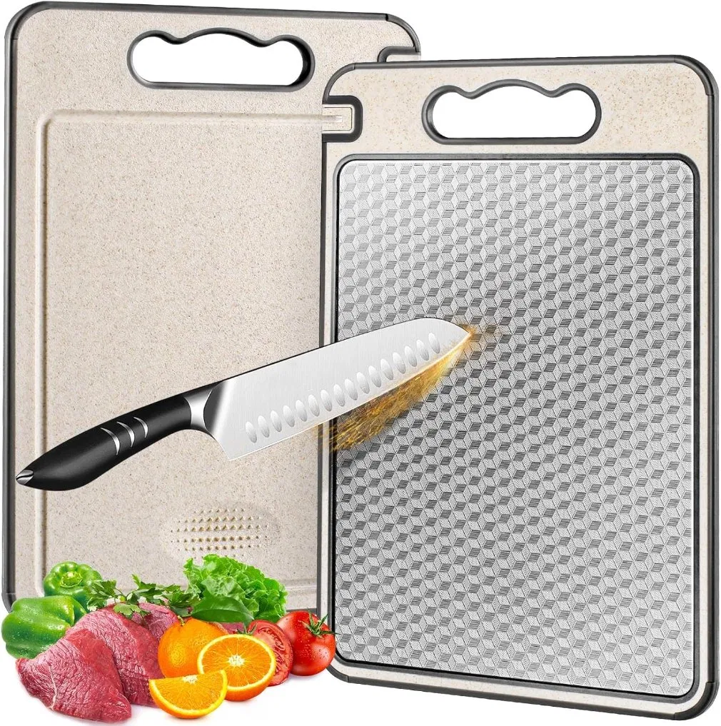 Stainless Steel Cutting Board for Kitchen, Double Sided Non-Slip Scratch-Resistant Mesh Design