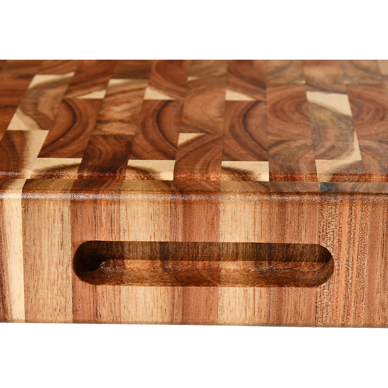 End Grain Wood Butcher Block Chopping Cutting Board with Juice Groove Hand Grips