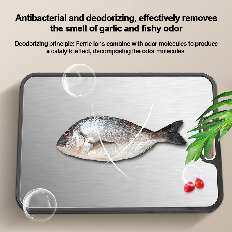 Kitchen Double Sided Wheat Straw Plastic Metal Cutting Board Stainless Steel Chopping Cutting Board Titanium Cutting Board