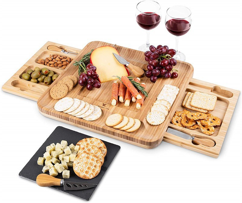 Large Charcuterie Boards Set Cheese Platter Bamboo Cheese Board