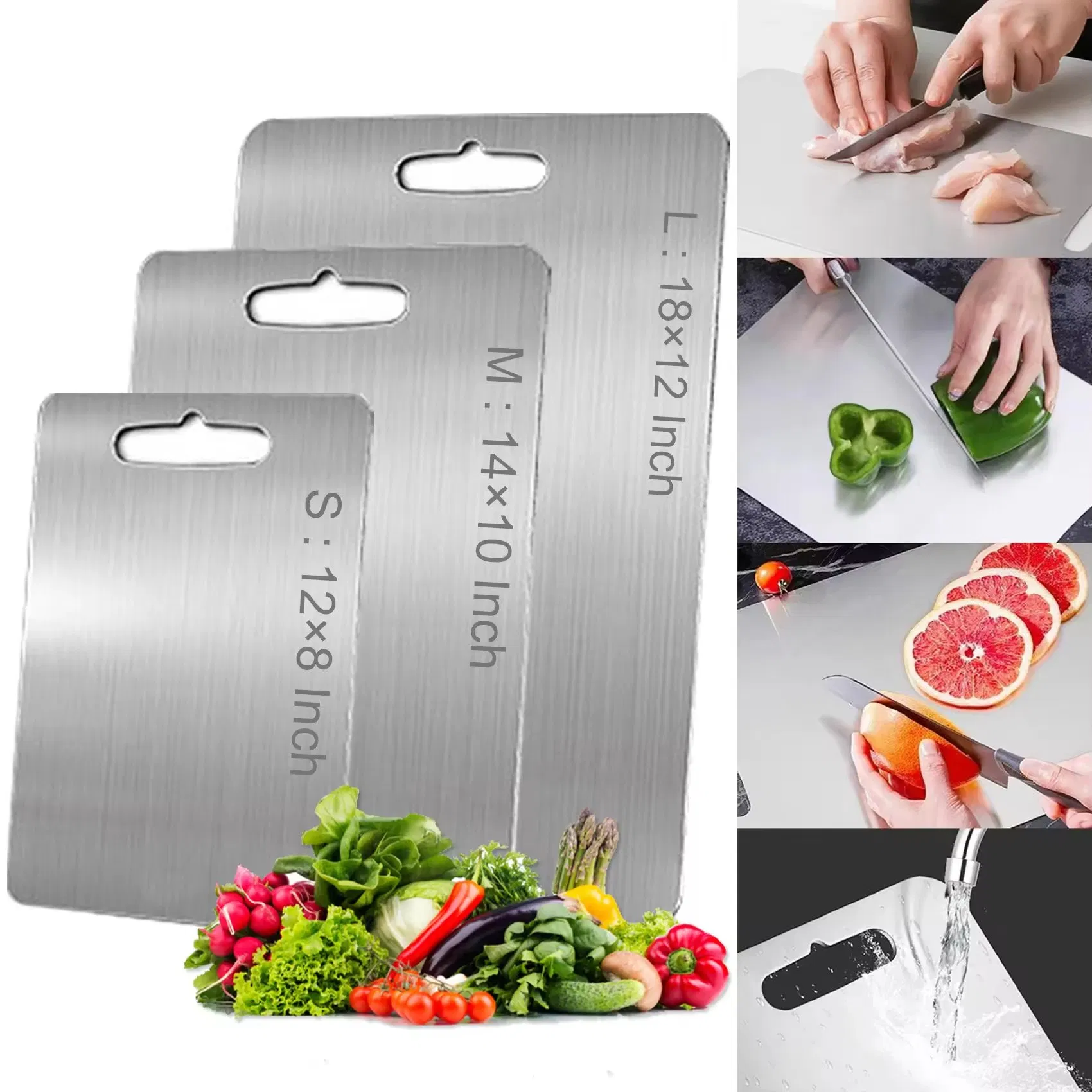 Kitchen Various Sizes Rectangular Pure Titanium Chopping Board Titanium Cutting Board