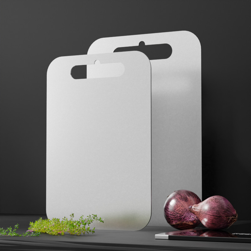 100% Titanium Chopping Board Kitchen Double-Sided Cutting Boards Portable Food Cutting Mat Serving for Outdoor Cooking