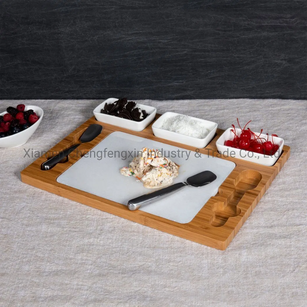Deluxe Ice Cream Mixing Kit Featuring Sustainable Bamboo Board