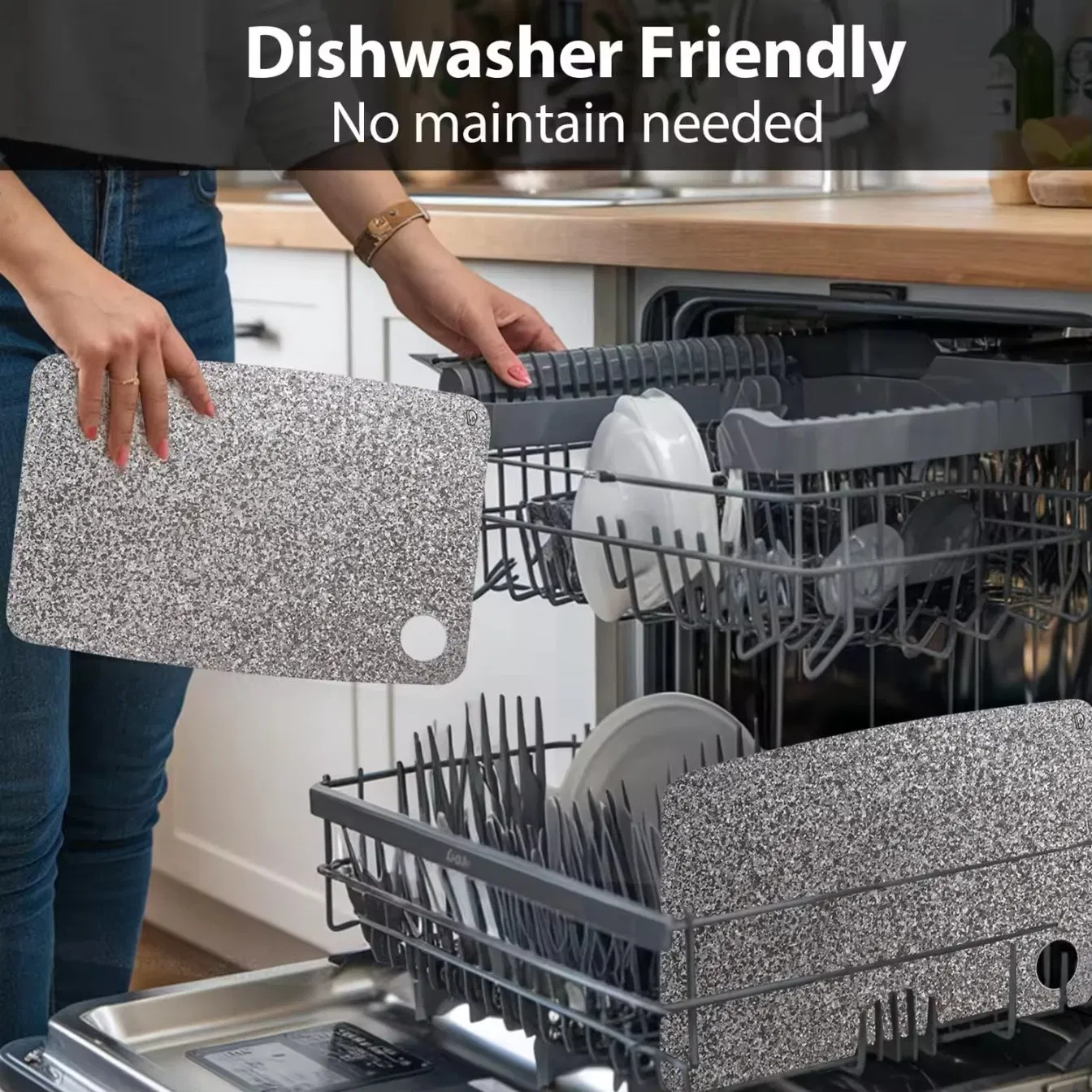 Pure Titanium Chopping Board with Double-Sided Ice Pattern Crystalline Grain Anti-Mildew Antibacterial Tia Cutting Board Block