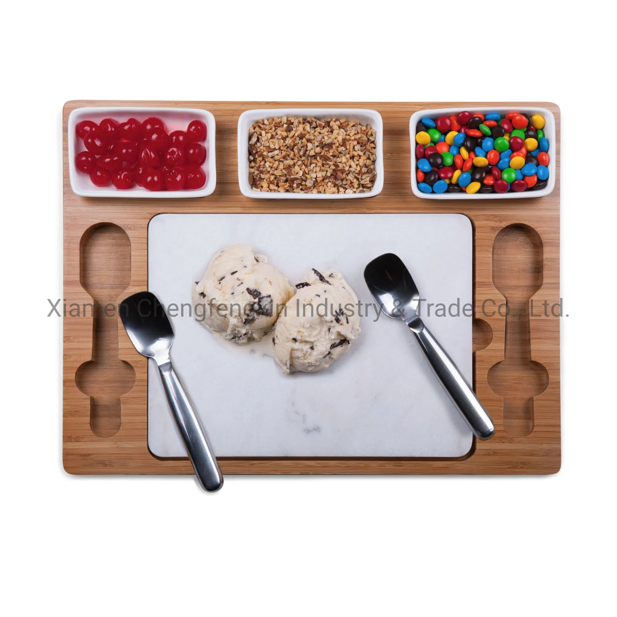 Deluxe Ice Cream Mixing Kit Featuring Sustainable Bamboo Board
