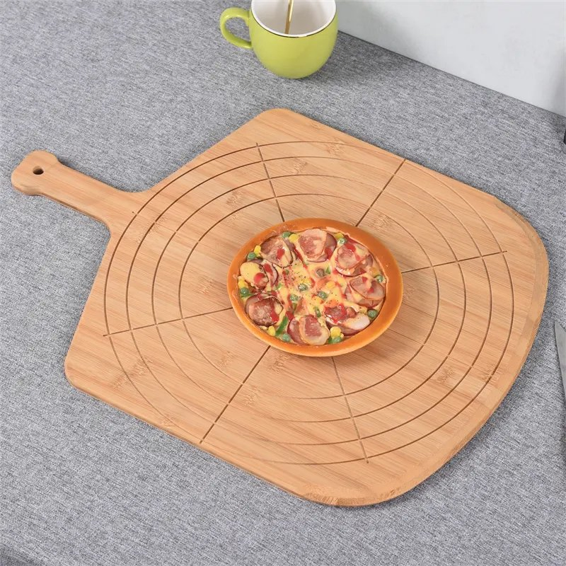 Extra Large Bamboo Wooden Food Charcuterie Spatula Pizza Peel Cutting Serving Board