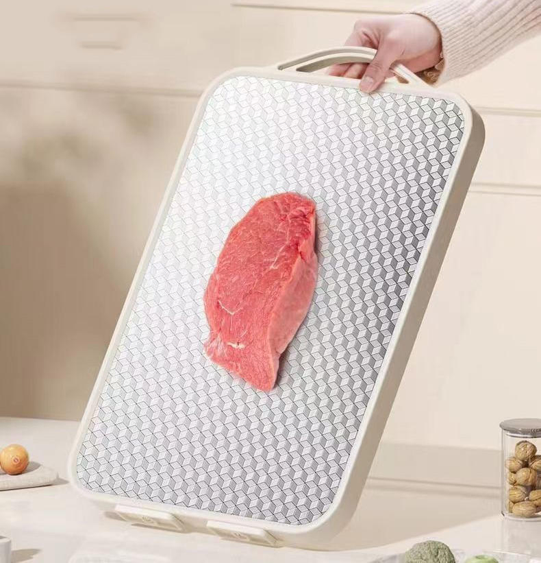 Cutting Board Comes with Cutting Board Stand Stainless Steel with Stand Rectangular Double Use Cutting Board