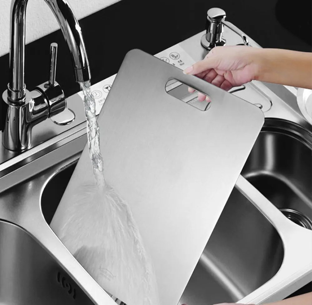 Healthy Cooking 316 Stainless Steel Cutting Board - Non-Porous &amp; Odor Resistant Surface