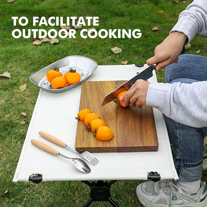 Kinggear Outdoor Camping Wood Cutting Board Custom Logo Wood Chopping Board with Knife
