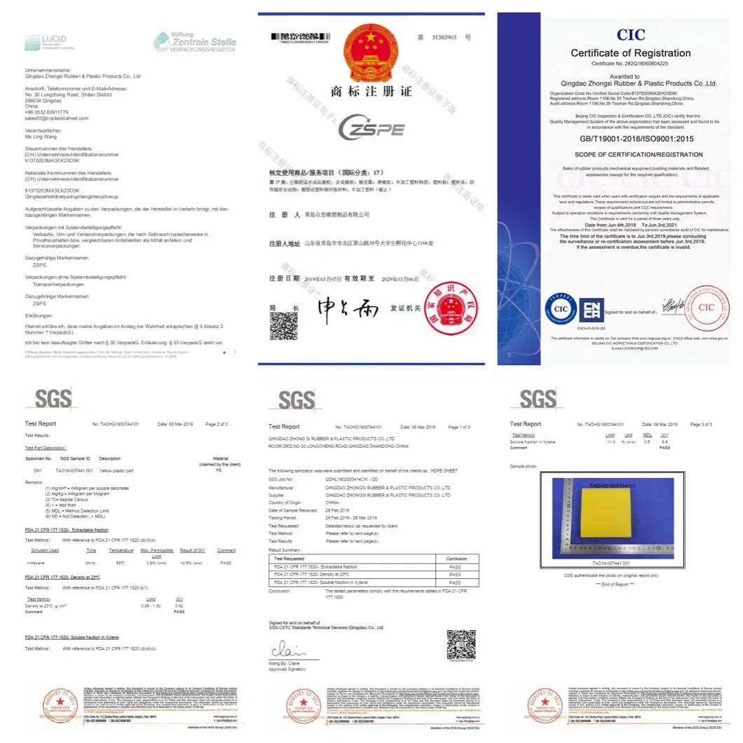 ISO FDA SGS Certifications