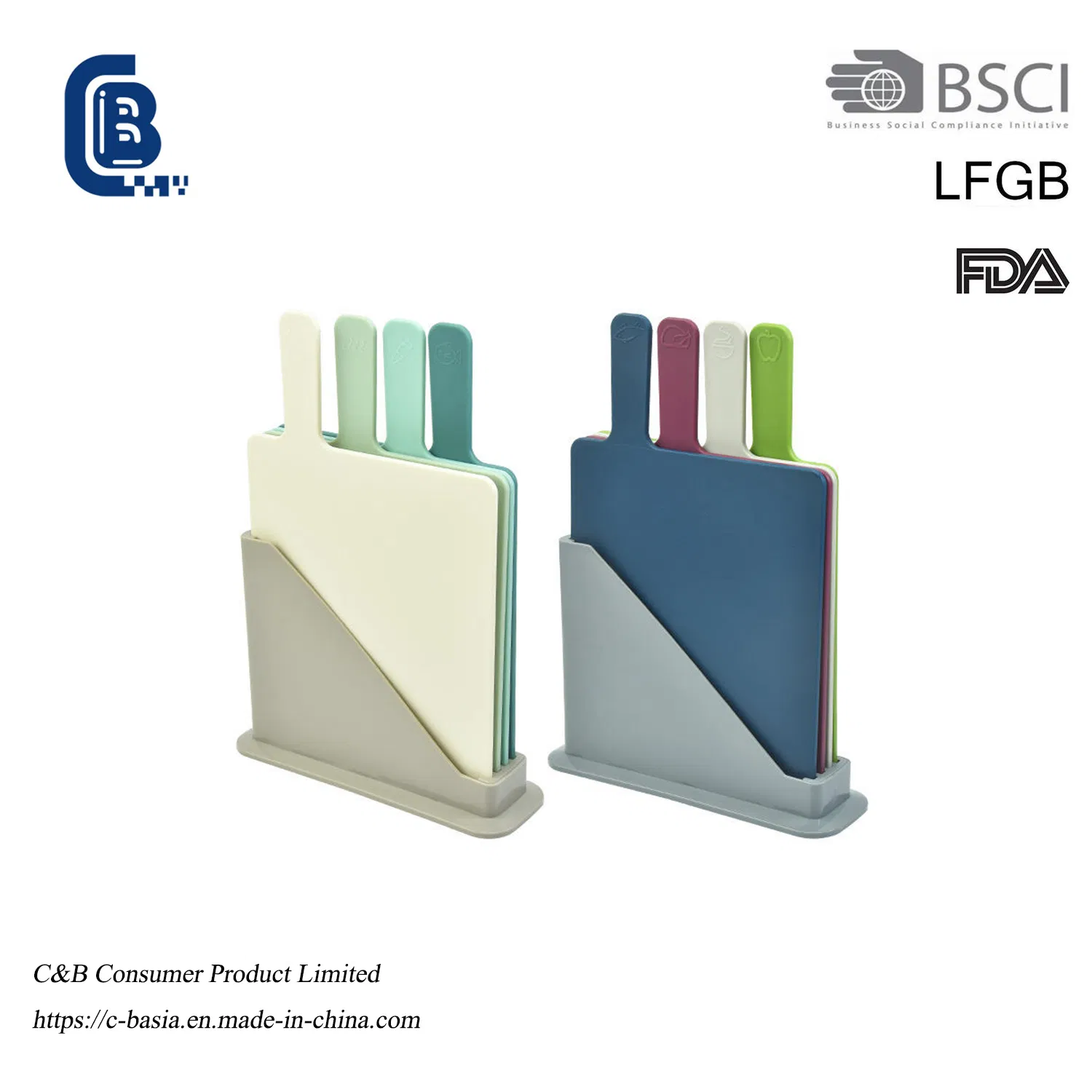 3PCS Index-Coded Food-Grade Cutting Boards - with Stand, Dishwasher Safe (Vegetable &amp; Fruit)