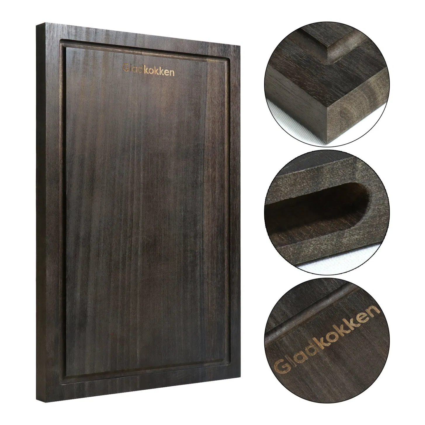 Acacia Wood Cutting Boards for Kitchen Butcher Block with Deep Juice Grooves &amp; Non-Slip Handle Reversible Chopping Board for Meat Cheese Vegetables