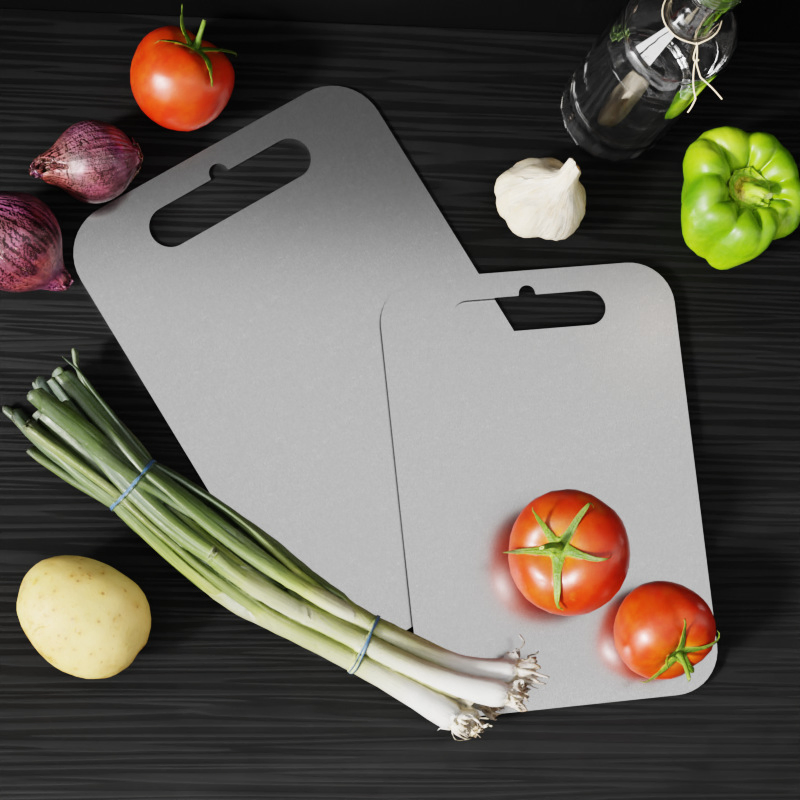 100% Titanium Chopping Board Kitchen Double-Sided Cutting Boards Portable Food Cutting Mat Serving for Outdoor Cooking
