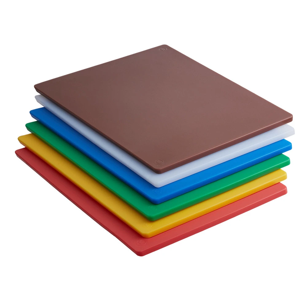 Color-Coded Double-Sided 43X27X1cm Rectangle Plastic Cutting Board with Handle in Kitchenware