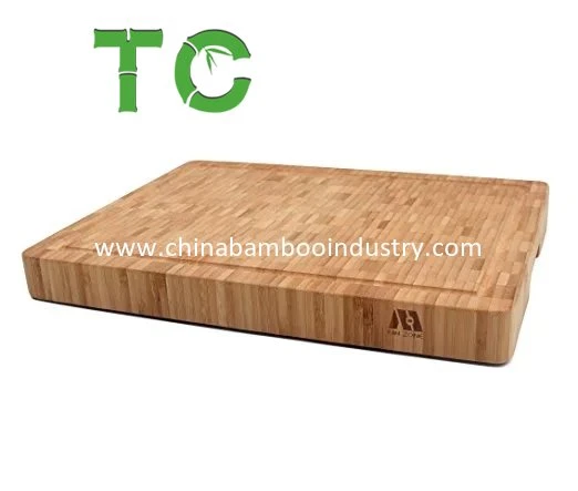 Large End Grain Bamboo Cutting Board Butcher Block Chopping Board Meats Bread Fruits Carving Board Reversible Thick Chopping Board