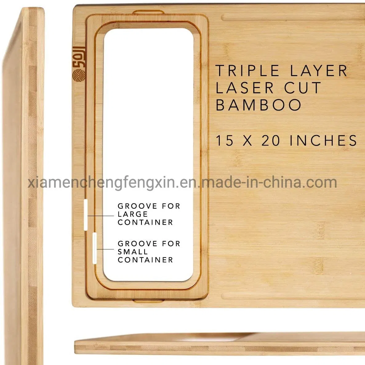 Zenprep Extra Large Bamboo Cutting Board with Containers (Set Of 9) - Over The Sink Chopping Board with Collapsible Strainers - Meal Prep Station for Meat, Chee