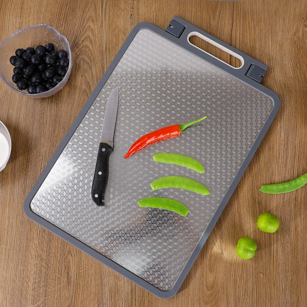 Multifunctional Eco-Style Anti-Bacterial Chopping Block Double-Sided Marble Plastic SUS304 Thickened Kneading Cutting Board