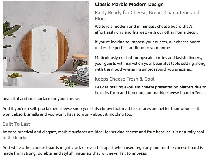 Round Marble Cheese Cutting Board View 2
